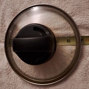 Glass Pot Lid with Black Handle With AUTO OPEN VENT & CLOSE VENT 6.25- 6.50"